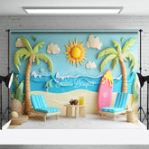 Lofaris Beach Lounge Chairs Surfboards Summber Vibe Backdrop